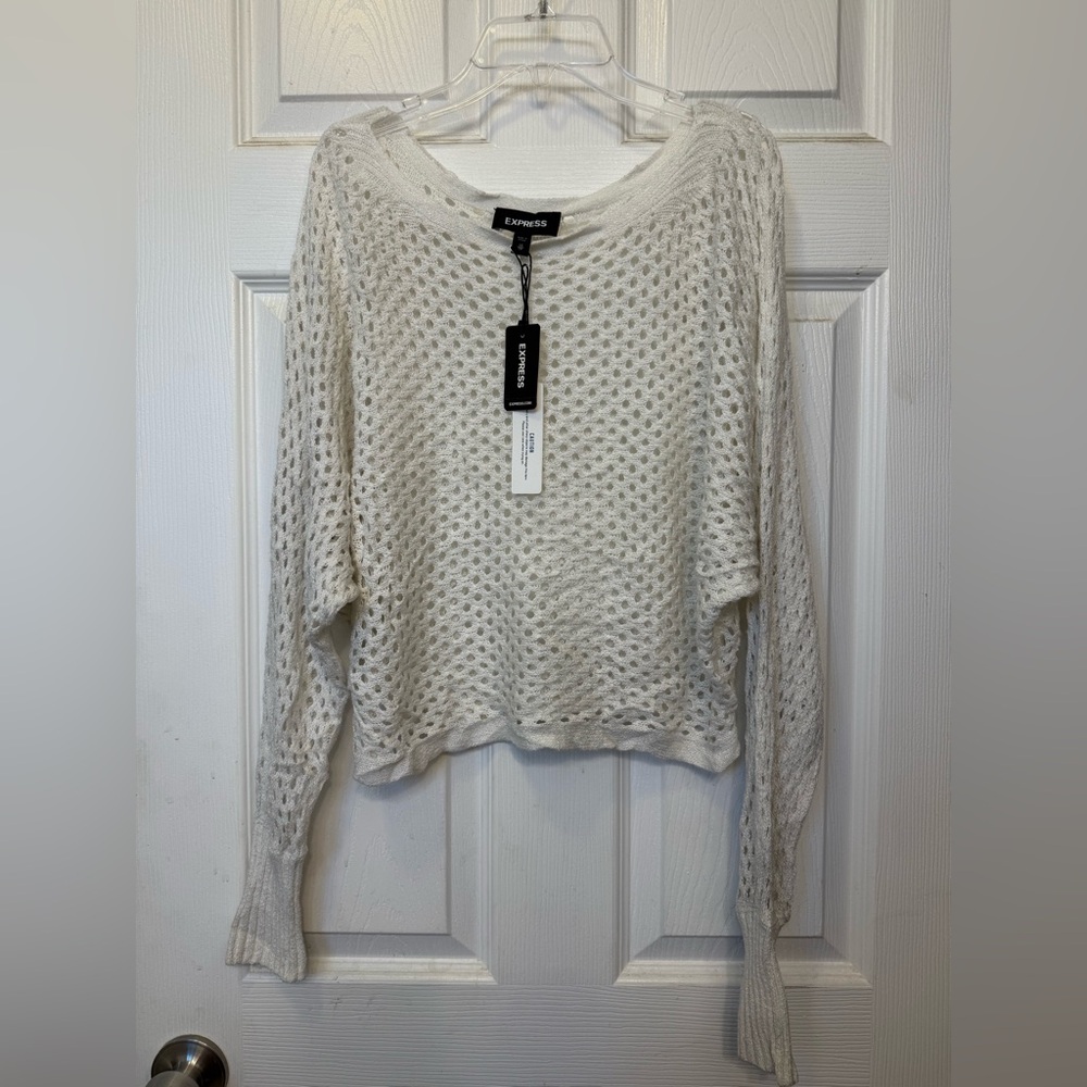 NWT White Express Knit Sweater